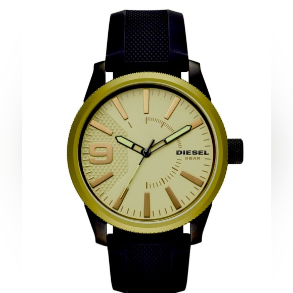 Diesel mens rubber strap watch